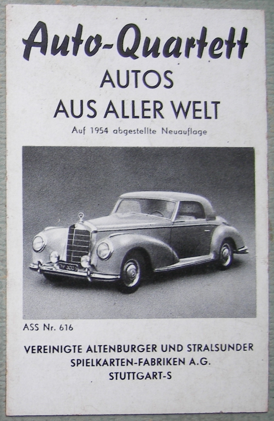 Autos aus aller Welt, 1954, Auto-Quartett
